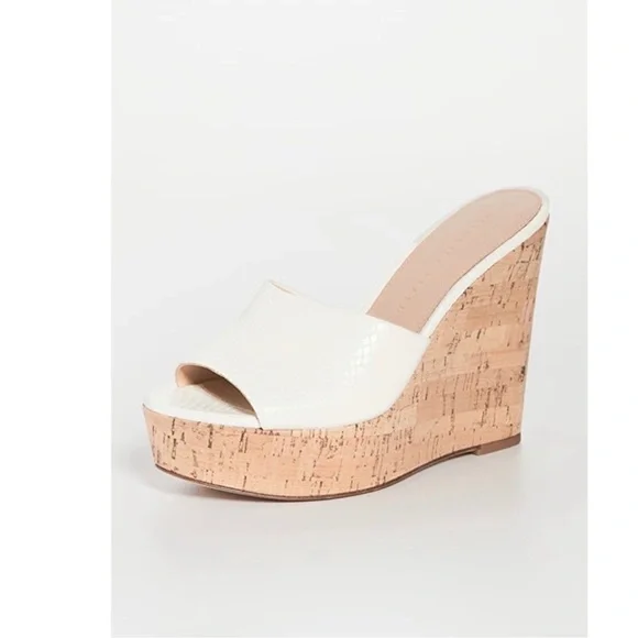 Veronica Beard Dali Snakeskin Platform Cork Sandals 9.5 - Picture 1 of 6
